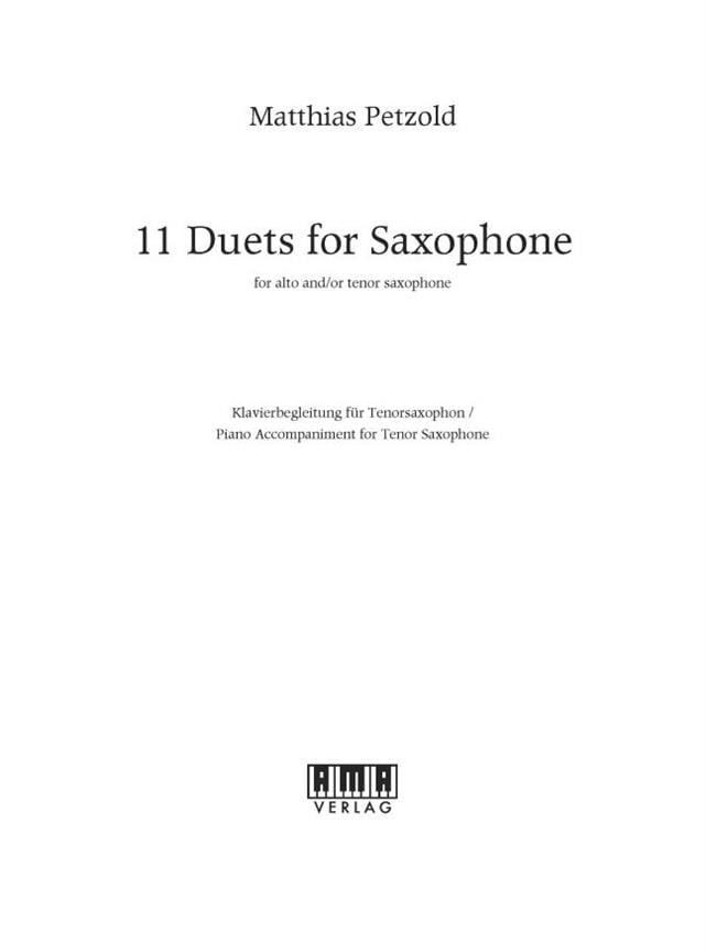 11 Duets for Tenorsaxophon - Klavierbegleitung